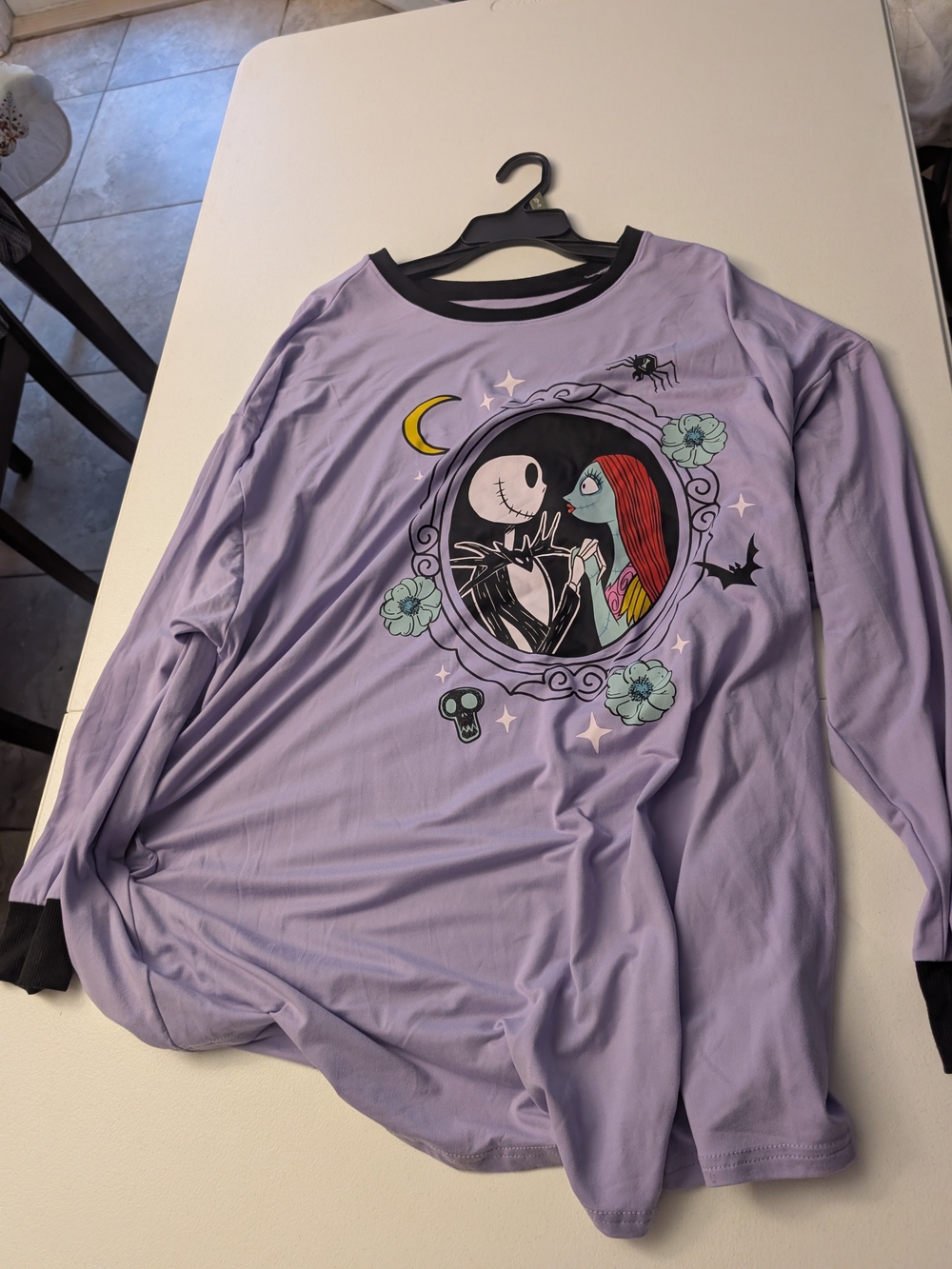 Nightmare Before Christmas Lilac Sleep Top - Jack & Sally